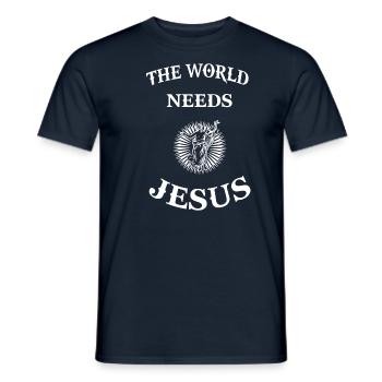 Jesus Christ Messiah Religion Faith Christianity - Men's T-Shirt - navy - Front - AI Model Male 178 light (178cm)