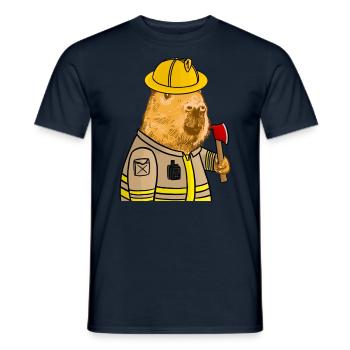 Capybara Firefighter - Men's T-Shirt - navy - Front - AI Model Male 178 light (178cm)