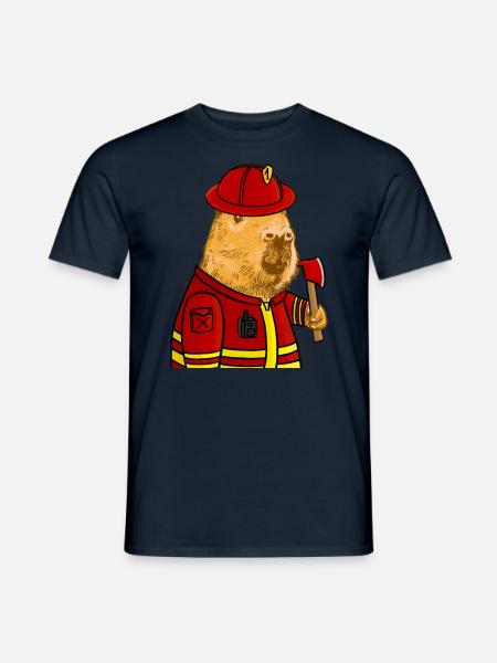 Pompier Capybara - T-shirt homme - marine