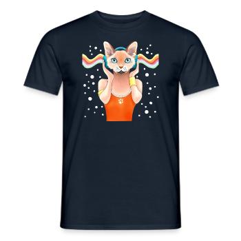 Fun music chat - Men's T-Shirt - navy - Front - AI Model Male 178 light (178cm)