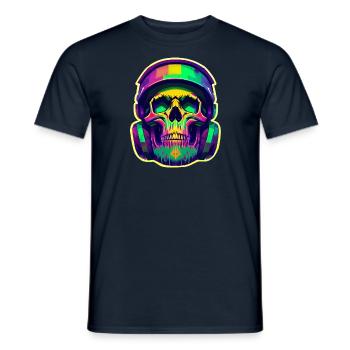 Colorful bearded skull - Men's T-Shirt - navy - Front - AI Model Male 178 light (178cm)
