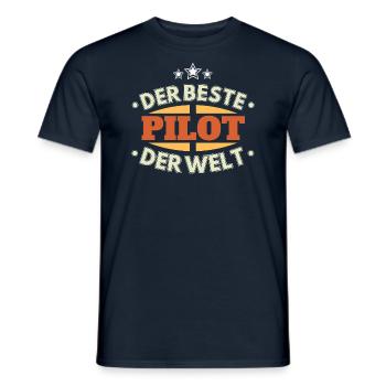 Der Beste Pilot der Welt - Männer T-Shirt - Navy - Vorne - AI Model Male 178 light (178cm)