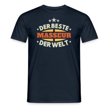 Der Beste Masseur der Welt - Männer T-Shirt - Navy - Vorne - AI Model Male 178 light (178cm)