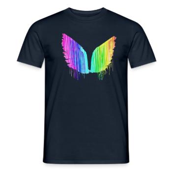 Angelwings,Wings,Watercolor,Angel Wings,Colorful,LGBT - Men's T-Shirt - navy - Front - AI Model Male 178 light (178cm)