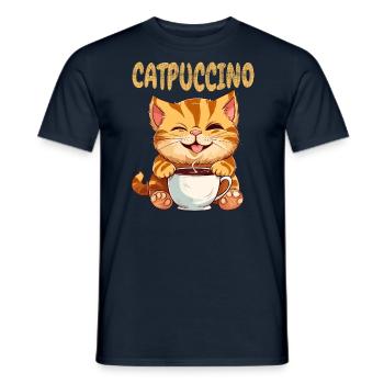 Cappuccino Katze - Männer T-Shirt - Navy - Vorne - AI Model Male 178 light (178cm)