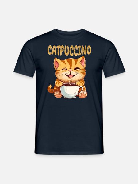 Cappuccino Kat - Heren T-shirt - navy