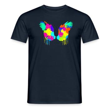 Angelwings,Wings,Watercolor,Colorful, Angel Wings - Men's T-Shirt - navy - Front - AI Model Male 178 light (178cm)