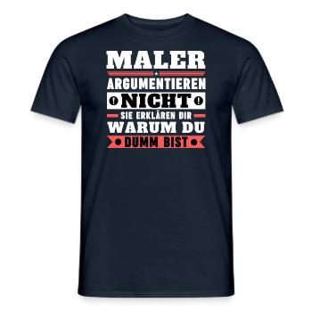 Les peintres ne discutent pas - T-shirt homme - marine - Devant - AI Model Male 178 light (178cm)
