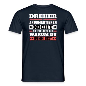Les tourneurs ne discutent pas - T-shirt homme - marine - Devant - AI Model Male 178 light (178cm)