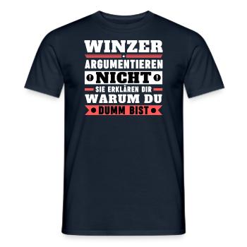 Winemakers don't argue - Men's T-Shirt - navy - Front - AI Model Male 178 light (178cm)