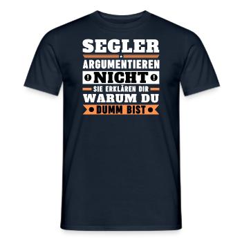 Segler argumentieren nicht - Männer T-Shirt - Navy - Vorne - AI Model Male 178 light (178cm)