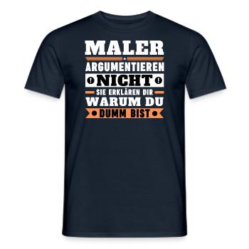 Painters don't argue - Men's T-Shirt - navy - Front - AI Model Male 178 light (178cm)
