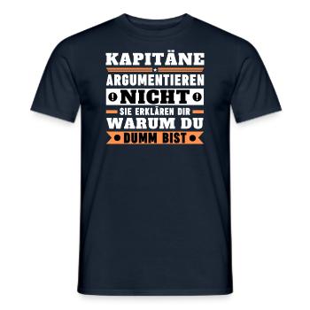 Kapitäne argumentieren nicht - Männer T-Shirt - Navy - Vorne - AI Model Male 178 light (178cm)
