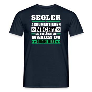 Segler argumentieren nicht - Männer T-Shirt - Navy - Vorne - AI Model Male 178 light (178cm)