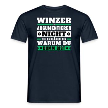 Winemakers don't argue - Men's T-Shirt - navy - Front - AI Model Male 178 light (178cm)
