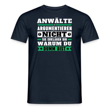 Les avocats ne discutent pas - T-shirt homme - marine - Devant - AI Model Male 178 light (178cm)