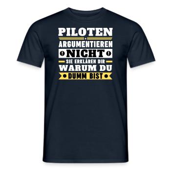 Les pilotes ne se disputent pas - T-shirt homme - marine - Devant - AI Model Male 178 light (178cm)