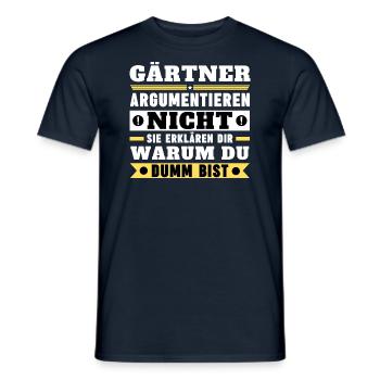 Gärtner argumentieren nicht - Männer T-Shirt - Navy - Vorne - AI Model Male 178 light (178cm)
