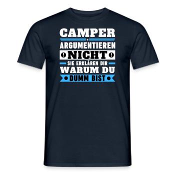 Les campeurs ne se disputent pas - T-shirt homme - marine - Devant - AI Model Male 178 light (178cm)