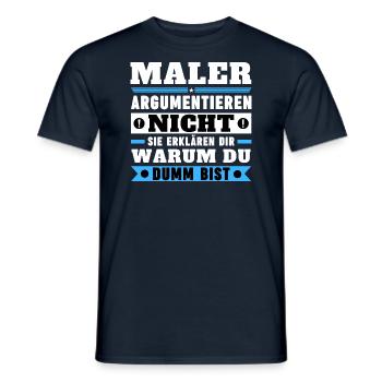 Painters don't argue - Men's T-Shirt - navy - Front - AI Model Male 178 light (178cm)