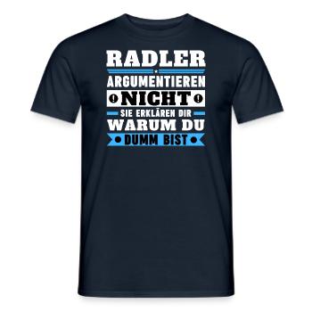 Radler argumentieren nicht - Männer T-Shirt - Navy - Vorne - AI Model Male 178 light (178cm)