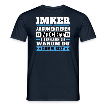 Imker argumentieren nicht - Männer T-Shirt - Navy - Vorne - AI Model Male 178 light (178cm)