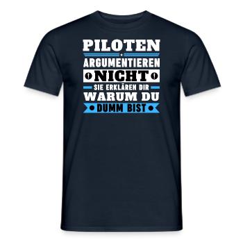 Les pilotes ne se disputent pas - T-shirt homme - marine - Devant - AI Model Male 178 light (178cm)