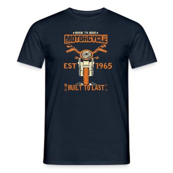 Vintage 1965 born motorcycle biker - Men's T-Shirt - navy - Front - AI Model Male 178 light (178cm)
