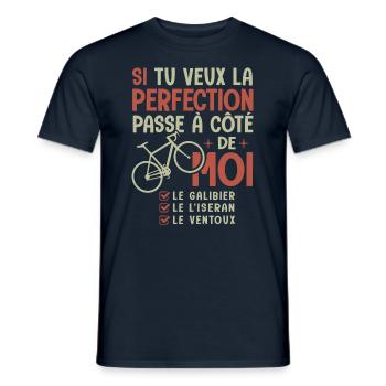 vélo cycliste ventoux galibier tourmalet a velo - T-shirt homme - marine - Devant - AI Model Male 178 light (178cm)