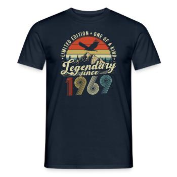 Légendaire depuis 1969 Vintage cadeau d’anniversaire - T-shirt homme - marine - Devant - AI Model Male 178 light (178cm)