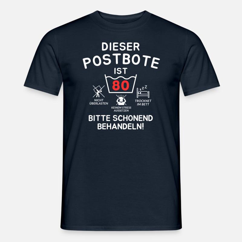 Dieser Postbote ist 80. Schonend behandeln - Männer T-Shirt - Navy