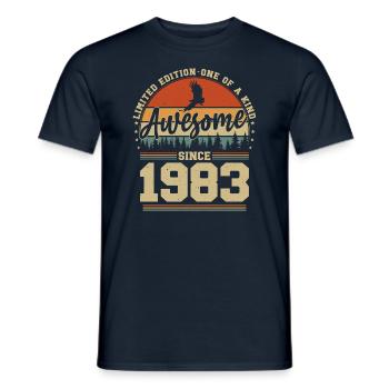 Vintage 1983 Birthday - Awesome since 1983 - Men's T-Shirt - navy - Front - AI Model Male 178 light (178cm)