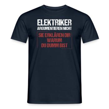 Electricians don't argue - Men's T-Shirt - navy - Front - AI Model Male 178 light (178cm)