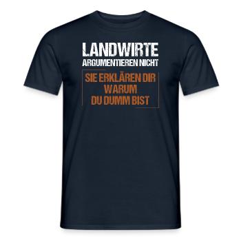 Les agriculteurs ne discutent pas - T-shirt homme - marine - Devant - AI Model Male 178 light (178cm)