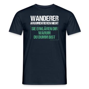 Wanderer argumentieren nicht - Männer T-Shirt - Navy - Vorne - AI Model Male 178 light (178cm)