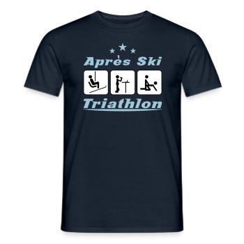Apres Ski Triathlon c3 - Men's T-Shirt - navy - Front - AI Model Male 178 light (178cm)