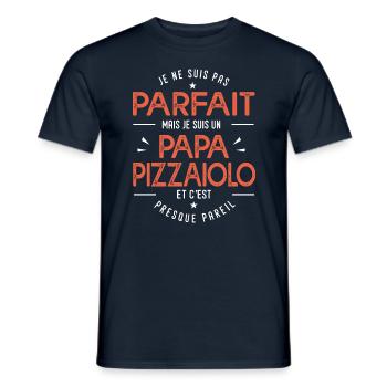 je suis un papa pizzaiolo cadeau pizzaiolo humour - T-shirt homme - marine - Devant - AI Model Male 178 light (178cm)