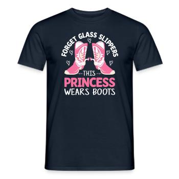 Funny Cowboy Princess Wears Boots Western - Männer T-Shirt - Navy - Vorne - AI Model Male 178 light (178cm)