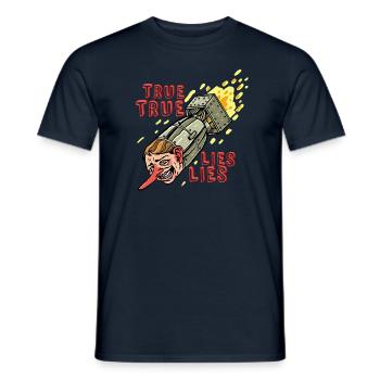 WAHRE LÜGEN - Männer T-Shirt - Navy - Vorne - AI Model Male 178 light (178cm)