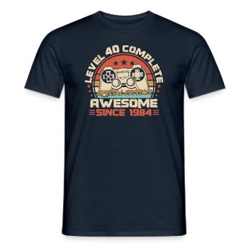 40th Birthday Gamer Born 1984 - Men's T-Shirt - navy - Front - AI Model Male 178 light (178cm)