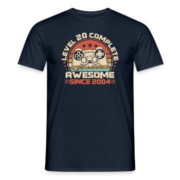 20th Birthday Gamer né en 2004 - T-shirt homme - marine - Devant - AI Model Male 178 light (178cm)