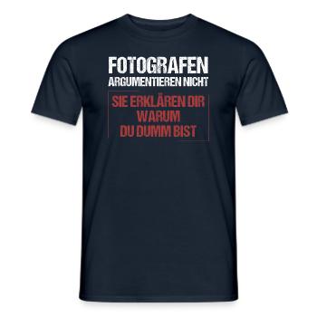 Photographers don't argue - Men's T-Shirt - navy - Front - AI Model Male 178 light (178cm)