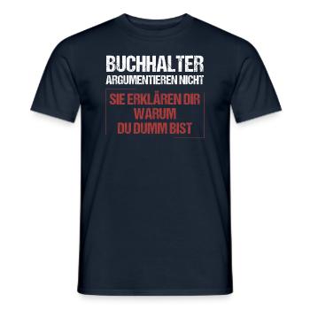 Les comptables ne discutent pas - T-shirt homme - marine - Devant - AI Model Male 178 light (178cm)
