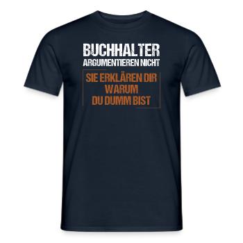 Les comptables ne discutent pas - T-shirt homme - marine - Devant - AI Model Male 178 light (178cm)
