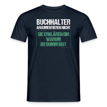 Les comptables ne discutent pas - T-shirt homme - marine - Devant - AI Model Male 178 light (178cm)