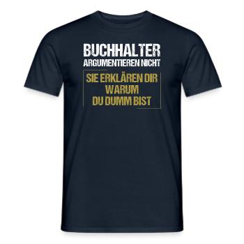 Les comptables ne discutent pas - T-shirt homme - marine - Devant - AI Model Male 178 light (178cm)