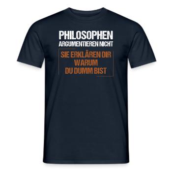 Les philosophes ne discutent pas - T-shirt homme - marine - Devant - AI Model Male 178 light (178cm)