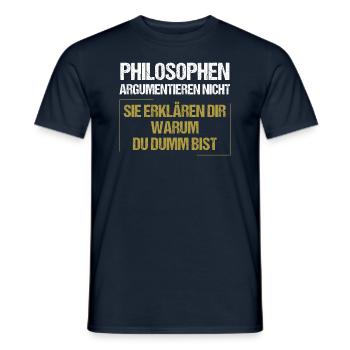 Les philosophes ne discutent pas - T-shirt homme - marine - Devant - AI Model Male 178 light (178cm)