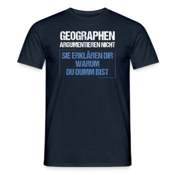 Geographen argumentieren nicht - Männer T-Shirt - Navy - Vorne - AI Model Male 178 light (178cm)