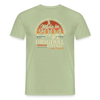 Original 2004 Jahrgang Vintage Retro Geburtstag - Männer T-Shirt - Sage - Vorne - AI Model Male 178 light (178cm)
